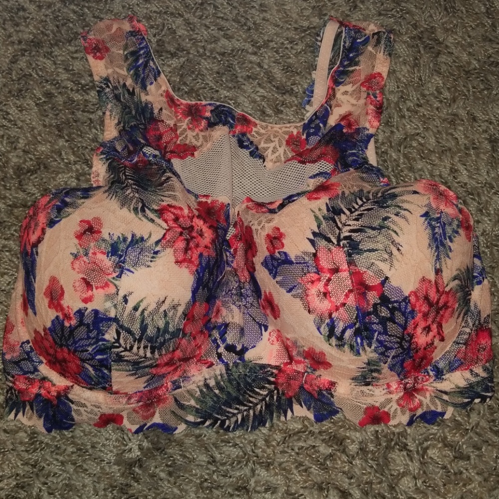 High neck floral bralette - Picture 2 of 5